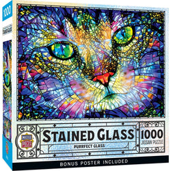 Stained Glass - Purrfect Glass 1000 Piece Jigsaw Puzzle (ONLINE ORDER ONLY)