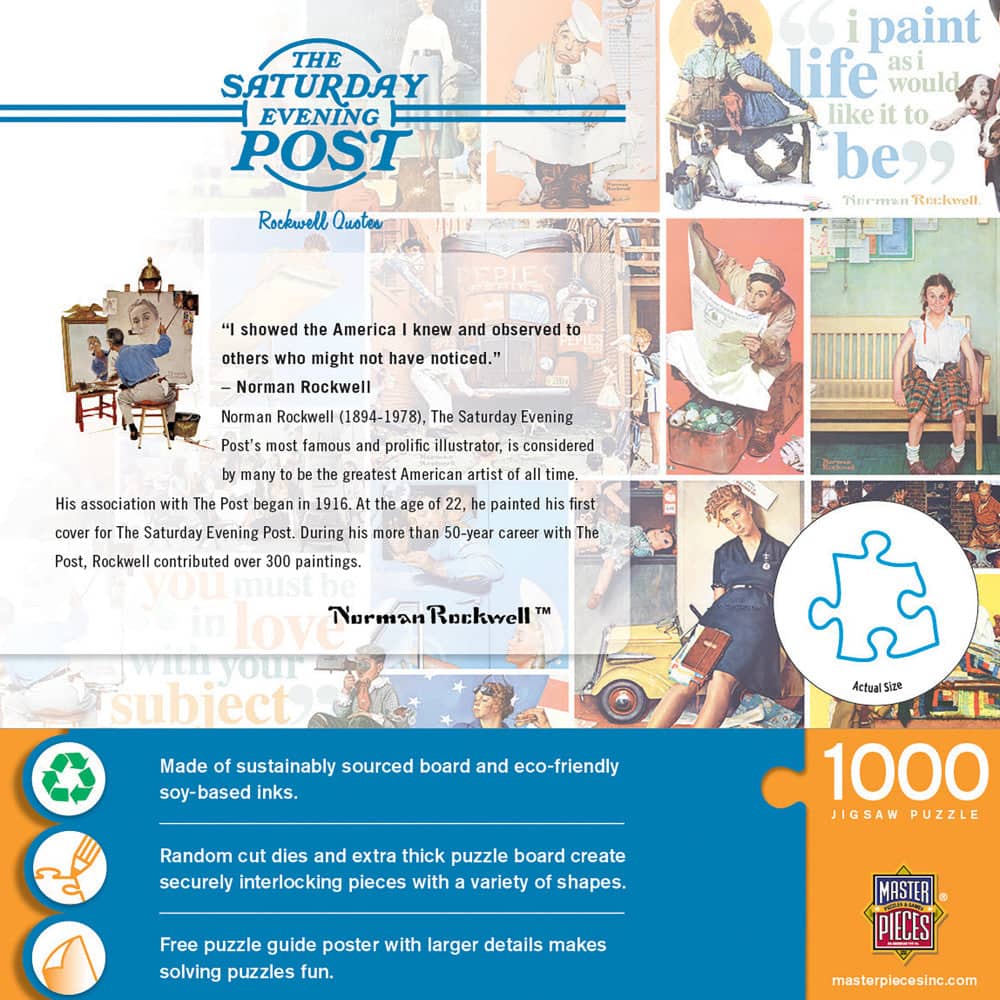 Saturday Evening Post - Rockwell Quotes 1000 Piece Jigsaw Puzzle (ONLINE ORDER ONLY)