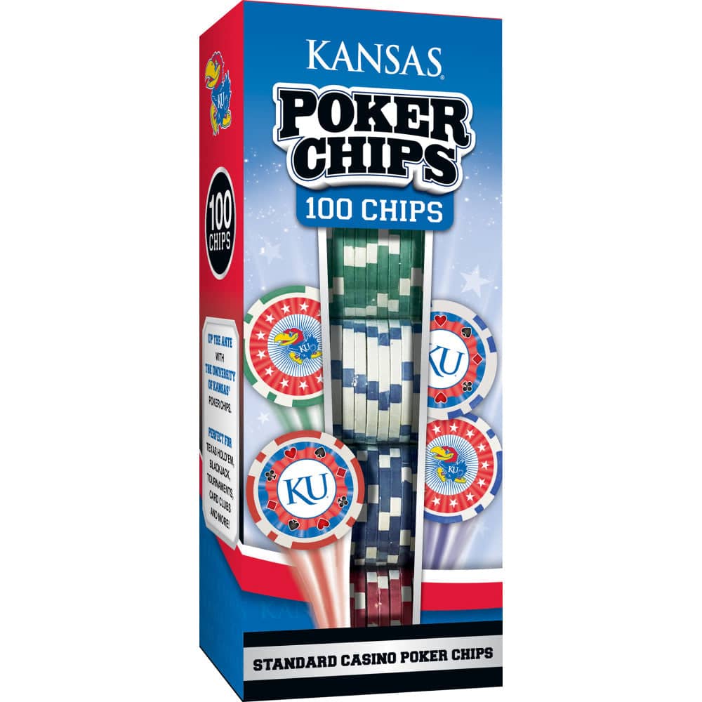 Kansas Jayhawks 100 Piece Poker Chips (ONLINE ORDER ONLY)