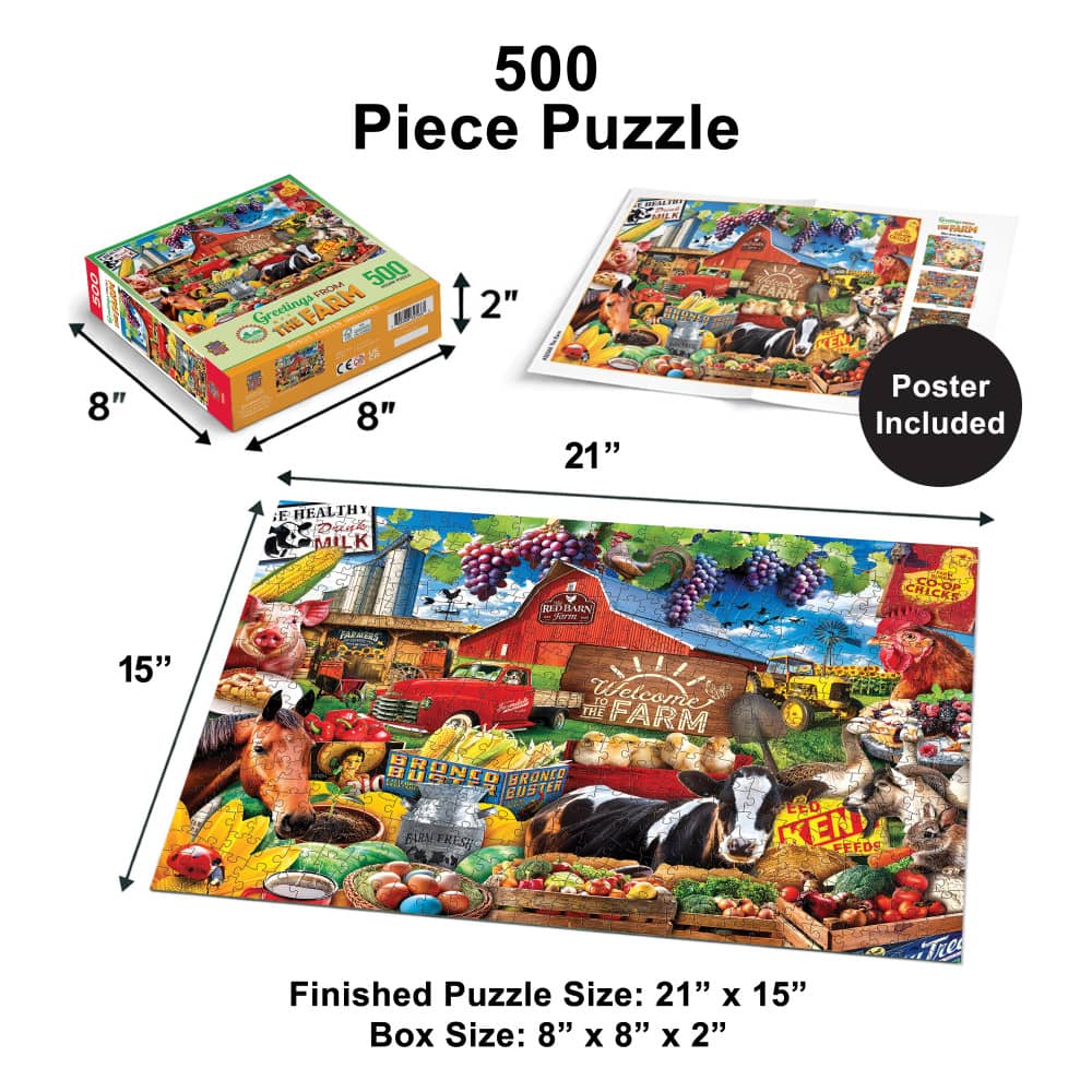 Greetings From the Farm - 500 Piece Jigsaw Puzzle