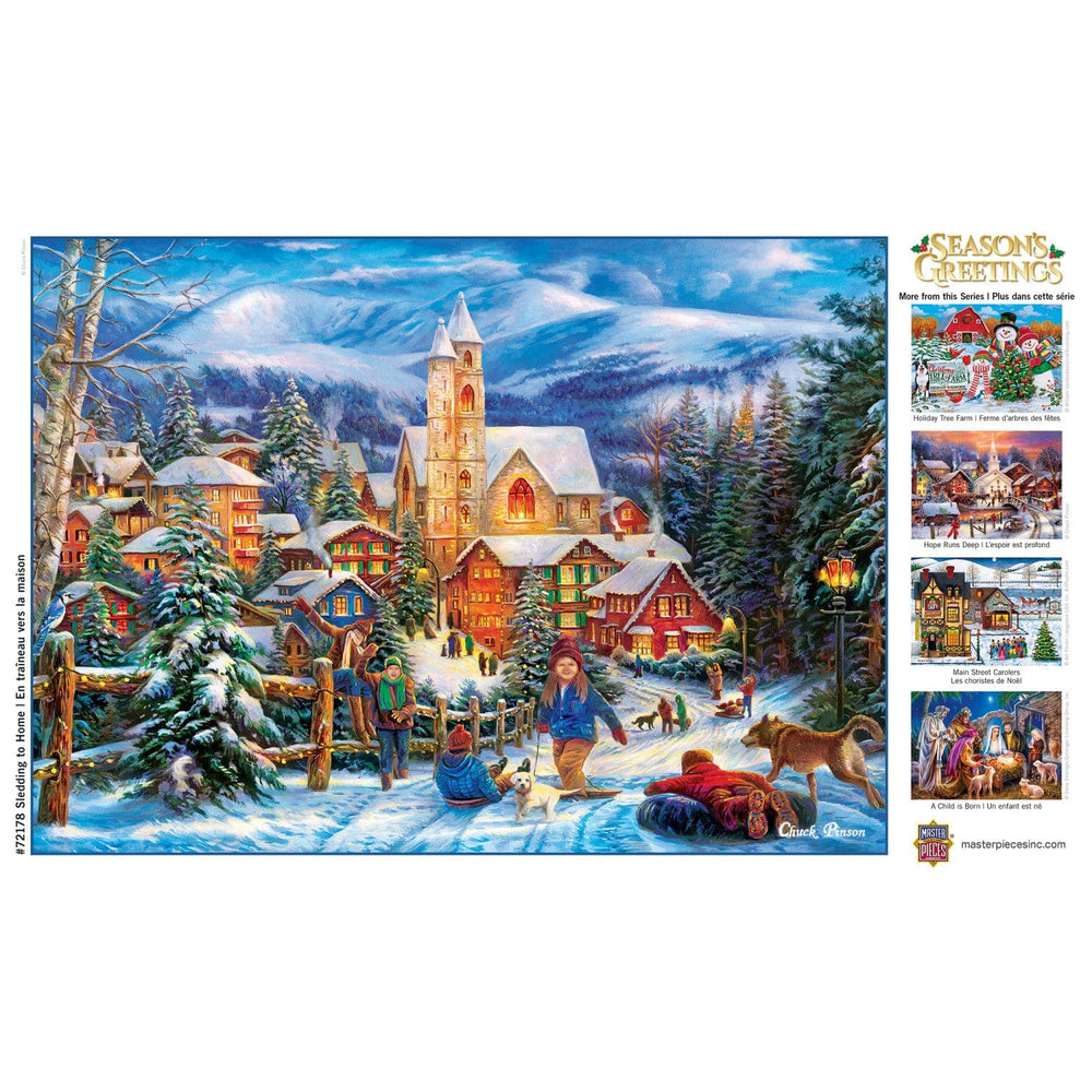 Season's Greetings - Sledding Home 1000 Piece Jigsaw Puzzle (ONLINE ORDER ONLY)