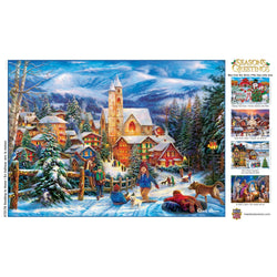 Season's Greetings - Sledding Home 1000 Piece Jigsaw Puzzle (ONLINE ORDER ONLY)