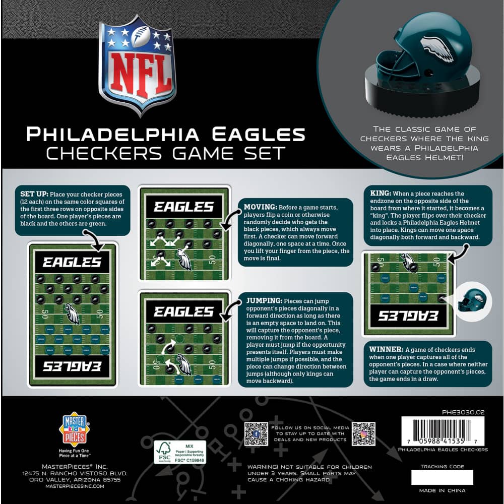 Philadelphia Eagles Checkers Board Game