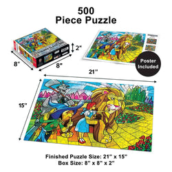Stained Glass - Wizard of Oz 500 Piece Jigsaw Puzzle