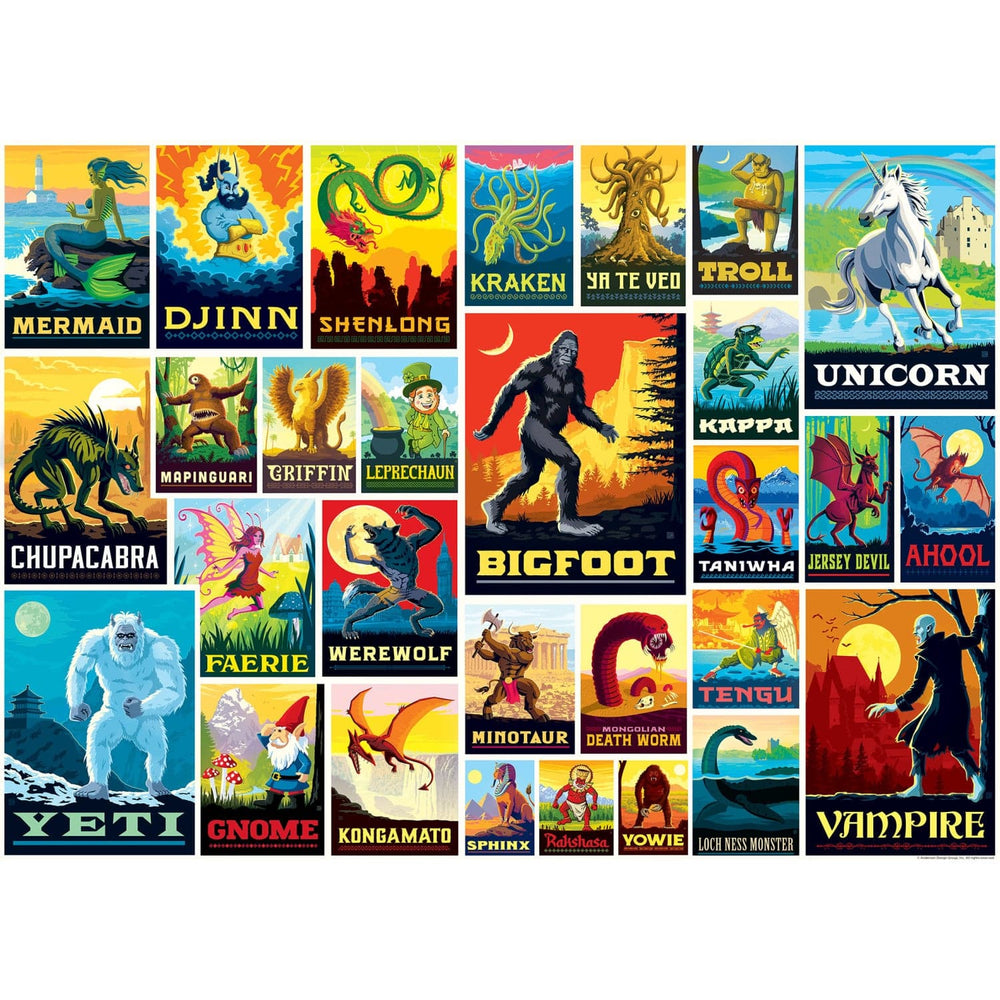 Vintage Posters - Mythical Creatures 1000 Piece Jigsaw Puzzle (ONLINE ORDER ONLY)