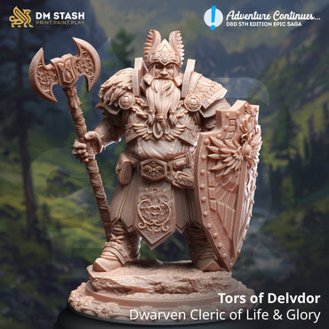 Tors of Delvdor, Dwarven Cleric of Life & Glory (Male Dwarf Cleric) (Online Only)