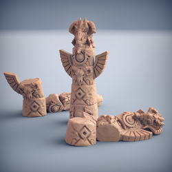 3D Printed Artisan Guild Dragonpeak Totems Dragonpeak Barbarians 28mm 32mm (Online Only)