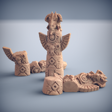 3D Printed Artisan Guild Dragonpeak Totems Dragonpeak Barbarians 28mm 32mm (Online Only)