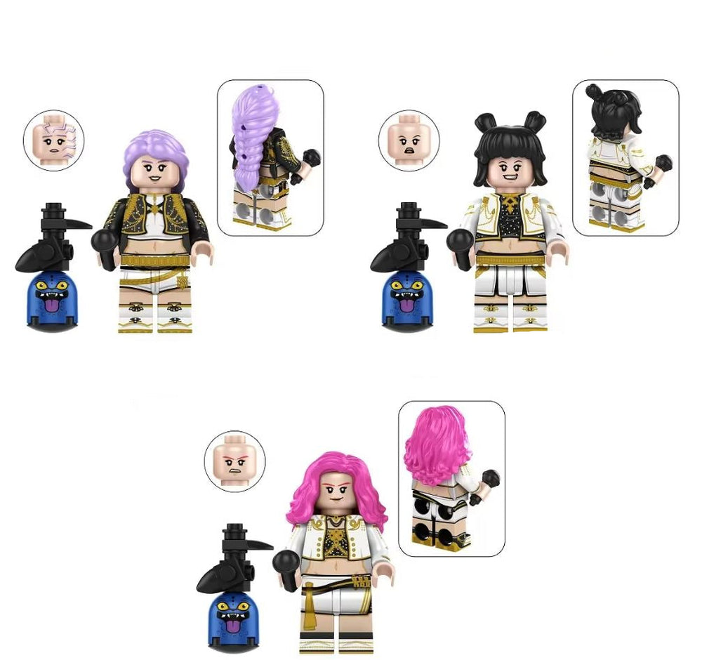 K-Pop Demon Squad Custom Minifig Set – Anime Idol Warriors Collection (Fan-Made) (ONLINE ORDER ONLY)
