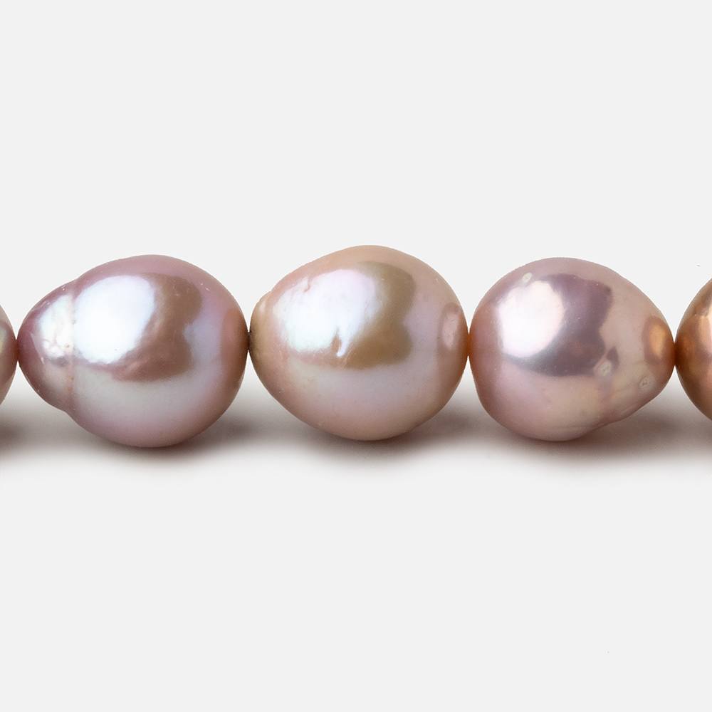 Tri Color Baroque straight drilled Freshwater Pearls 16 inch 11x10-12x14mm (ONLINE ORDER ONLY)