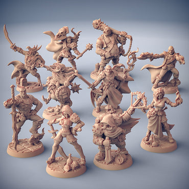 3D Printed Artisan Guild Merrian Silverfinger Troubles in Taverns 10 Heroes Set Welcome Box 28mm 32mm (Online Only)