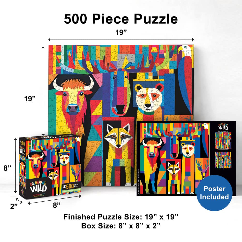 Color Me Wild - Guardians of the Rainbow Grove 500 Piece Jigsaw Puzzle