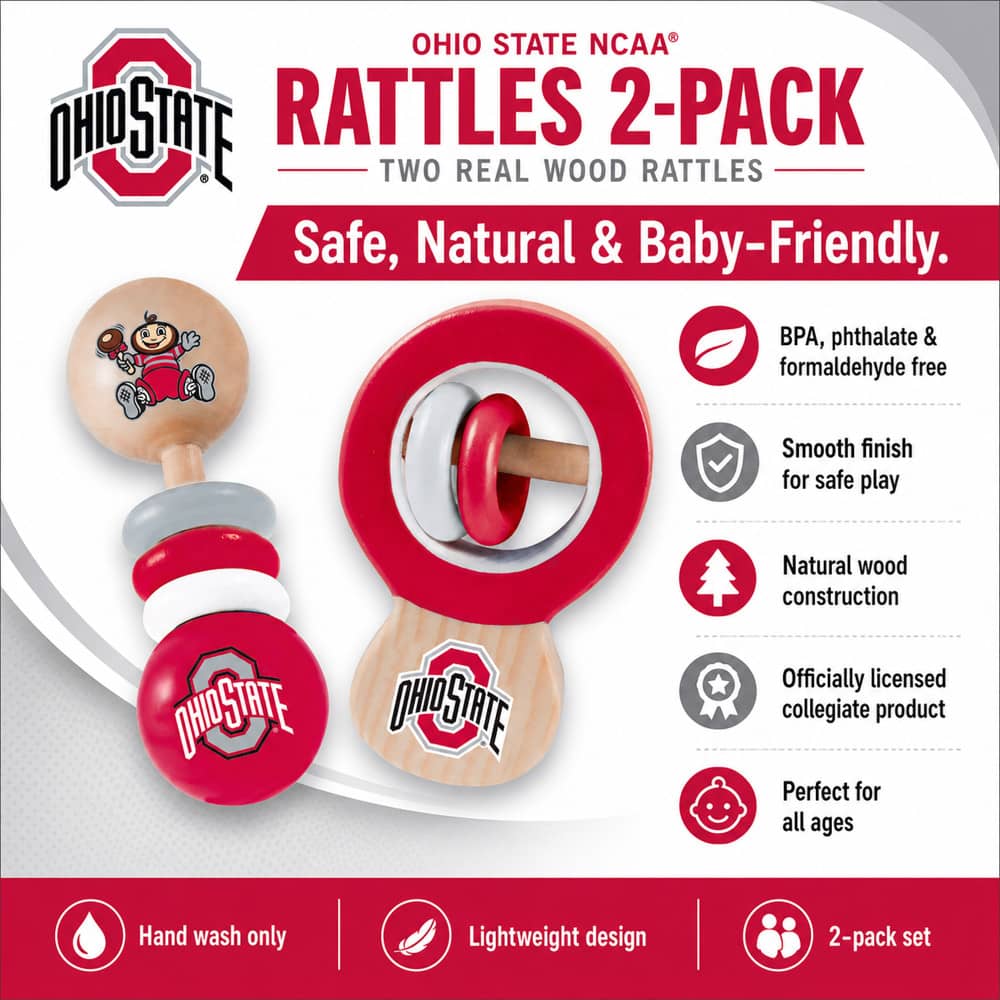 Ohio State Buckeyes - Baby Rattles 2-Pack