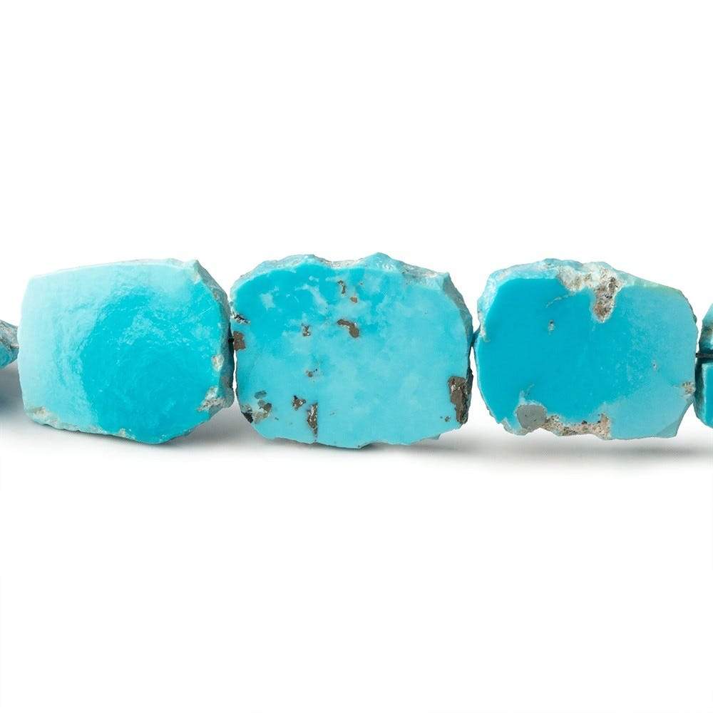 Turquoise Straight Drilled Slices 8 inch 15 Beads 12x10-14x12mm (ONLINE ORDER ONLY)