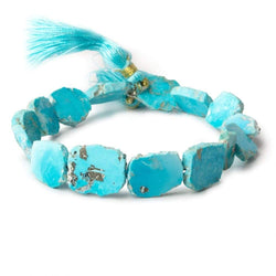 Turquoise Straight Drilled Slices 8 inch 15 Beads 12x10-14x12mm (ONLINE ORDER ONLY)