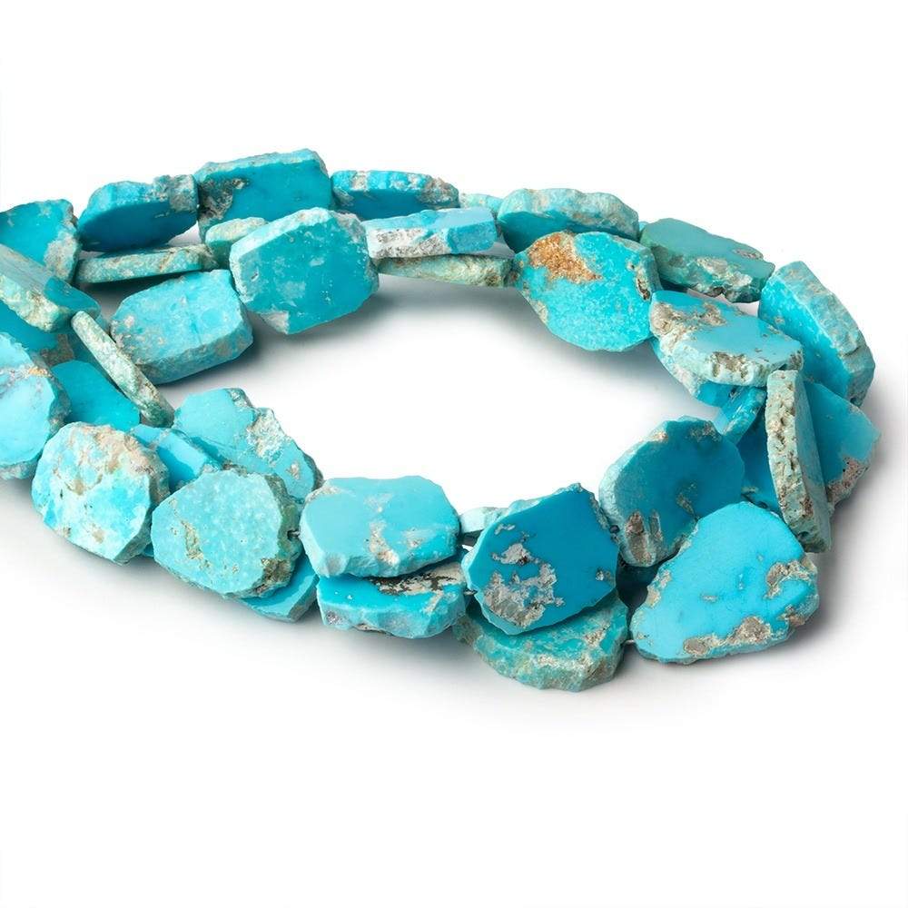 Turquoise Straight Drilled Slices 8 inch 15 Beads 12x10-14x12mm (ONLINE ORDER ONLY)