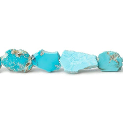 Turquoise Straight Drilled Slices 8 inch 19 beads 9x7-15x10mm (ONLINE ORDER ONLY)