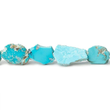 Turquoise Straight Drilled Slices 8 inch 19 beads 9x7-15x10mm (ONLINE ORDER ONLY)