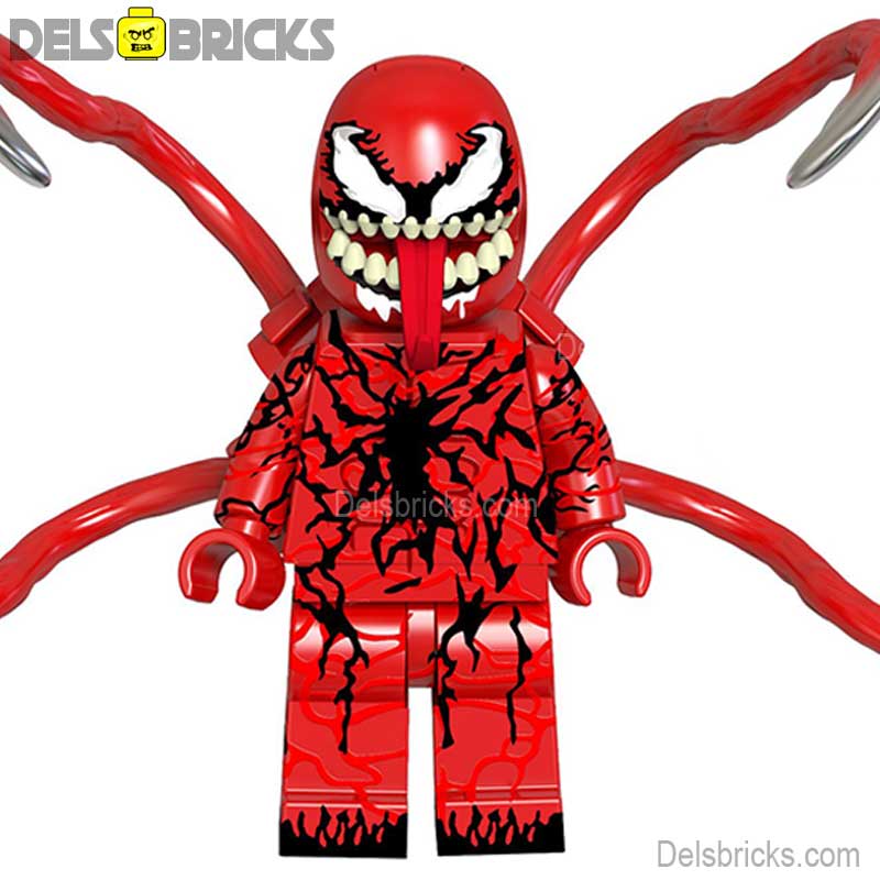 Carnage from Venom, Spider-Man Lego Minifigures Custom Toys NEW (ONLINE ORDER ONLY)