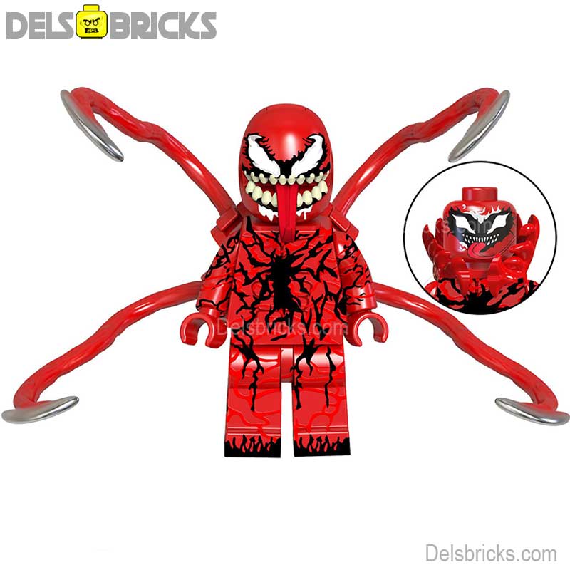Carnage from Venom, Spider-Man Lego Minifigures Custom Toys NEW (ONLINE ORDER ONLY)