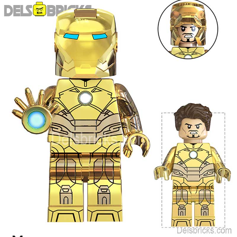 Iron Man Avengers Tony Stark NEW Lego Minifigures Custom Toys Gold (ONLINE ORDER ONLY)