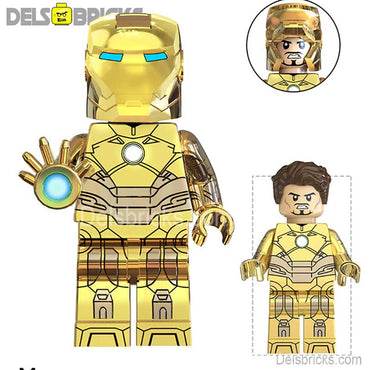 Iron Man Avengers Tony Stark NEW Lego Minifigures Custom Toys Gold (ONLINE ORDER ONLY)