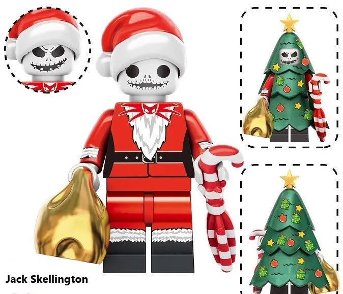 Christmas Jack Skellington Custom Minifigure – The Pumpkin King in Holiday Cheer! (Online Only)