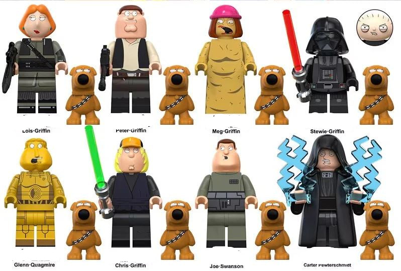 Star Wars Edition Family Guy Minifigure Set of 8 (ONLINE ORDER ONLY)