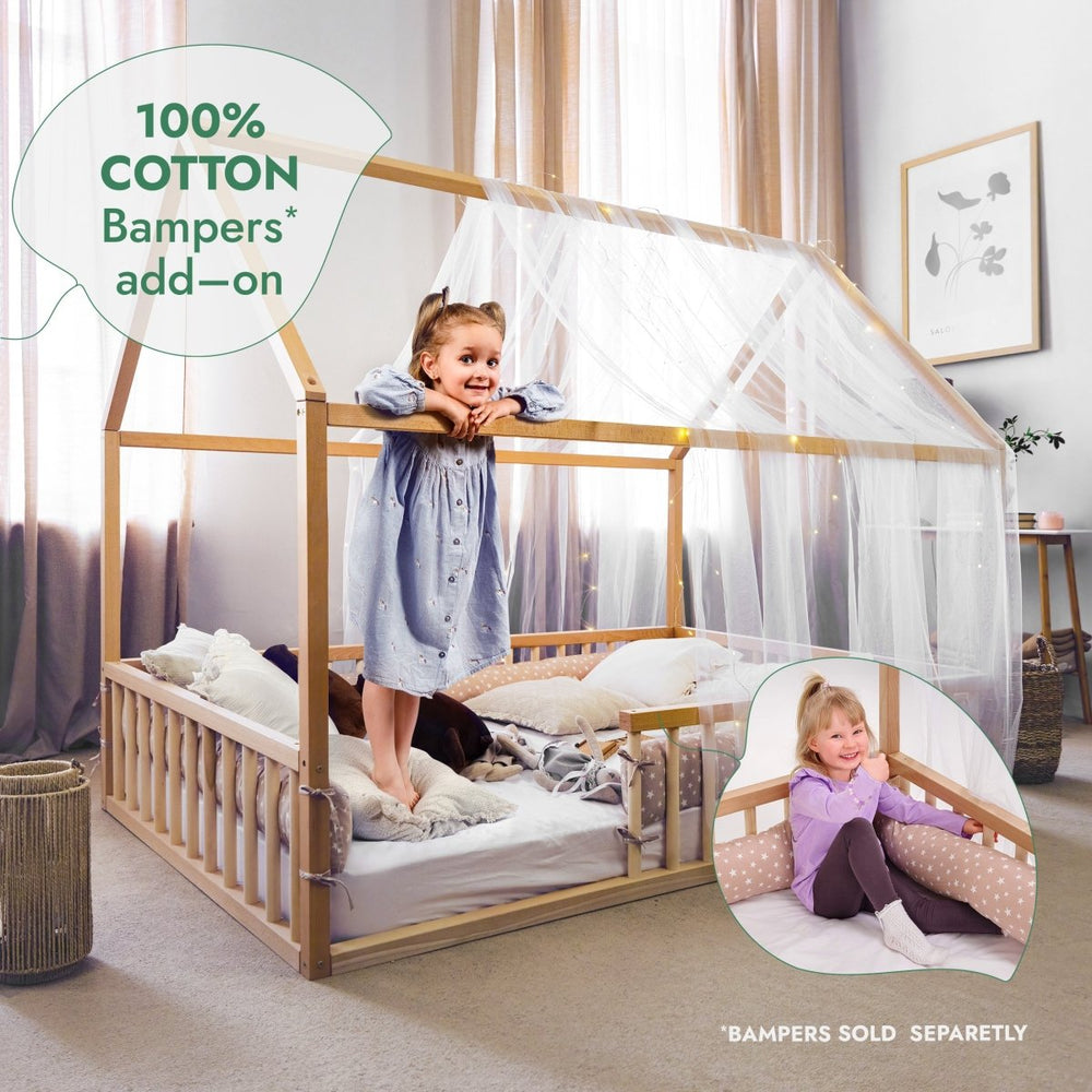Twin Size Montessori House Bed for Kids with Fence (ONLINE ORDER ONLY)