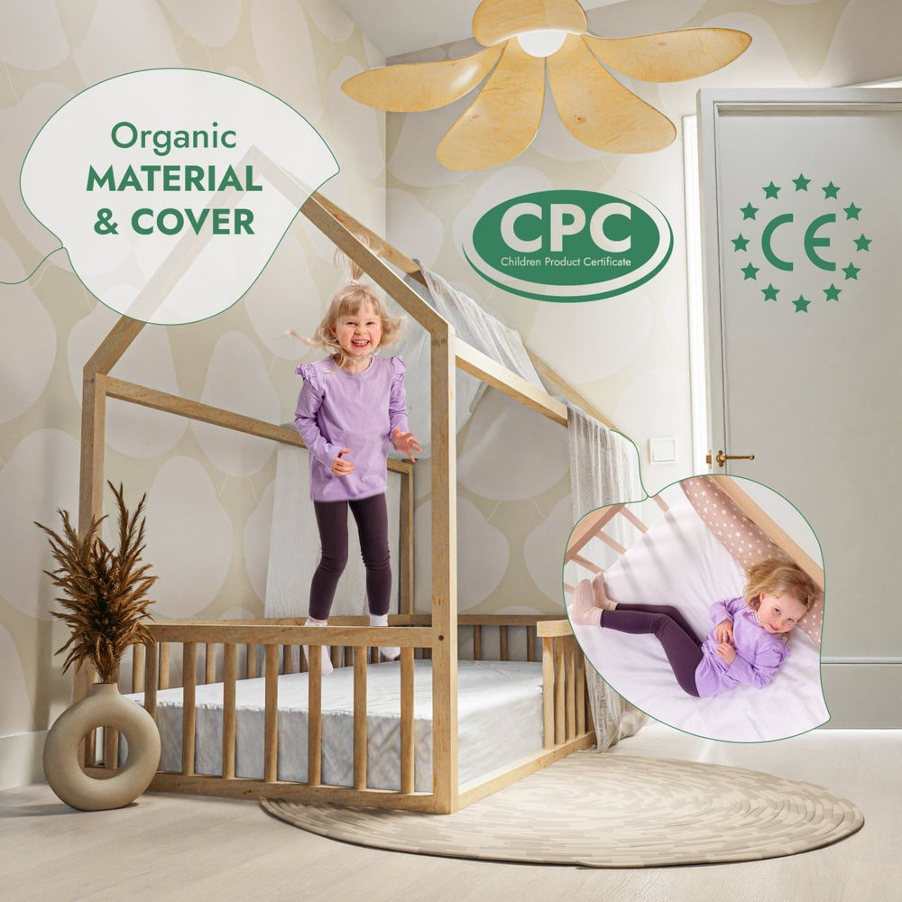 Twin Size Montessori House Bed for Kids with Fence (ONLINE ORDER ONLY)