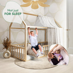 Twin Size Montessori House Bed for Kids with Fence (ONLINE ORDER ONLY)