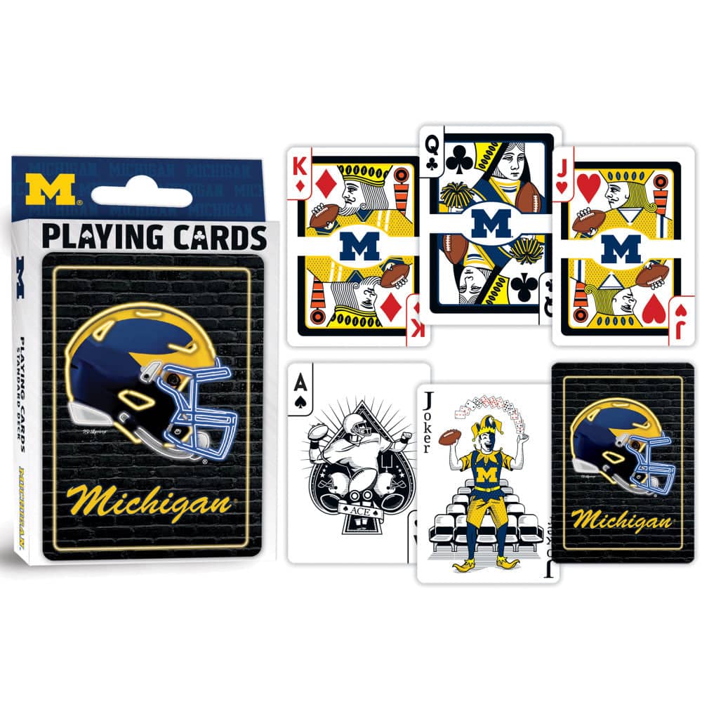 Michigan Wolverines Neon Playing Cards - 54 Card Deck