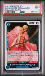 2022 ONE PIECE JAPANESE ROMANCE DAWN DONQUIXOTE DOFLAMINGO #73 - PSA MINT 9 (Online Order Only)