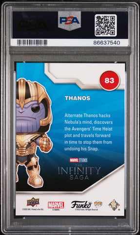 2023 UPPER DECK FUNKO POP MARVEL  THANOS PLATINUM #83  PSA 10 (Online Order Only)