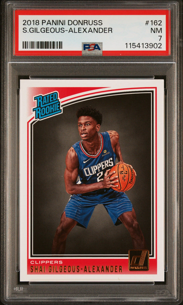 Graded 2018 Panini Donruss Shai Gilgeous-Alexander #162 Rookie RC Basketball Card PSA 7 Near Mint (ONLINE ORDER ONLY)