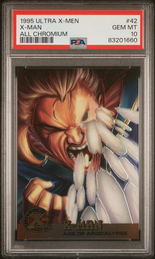 1995 ULTRA X-MEN ALL CHROMIUM X-MAN ALL CHROMIUM #42 - PSA 10 (Online Order Only)