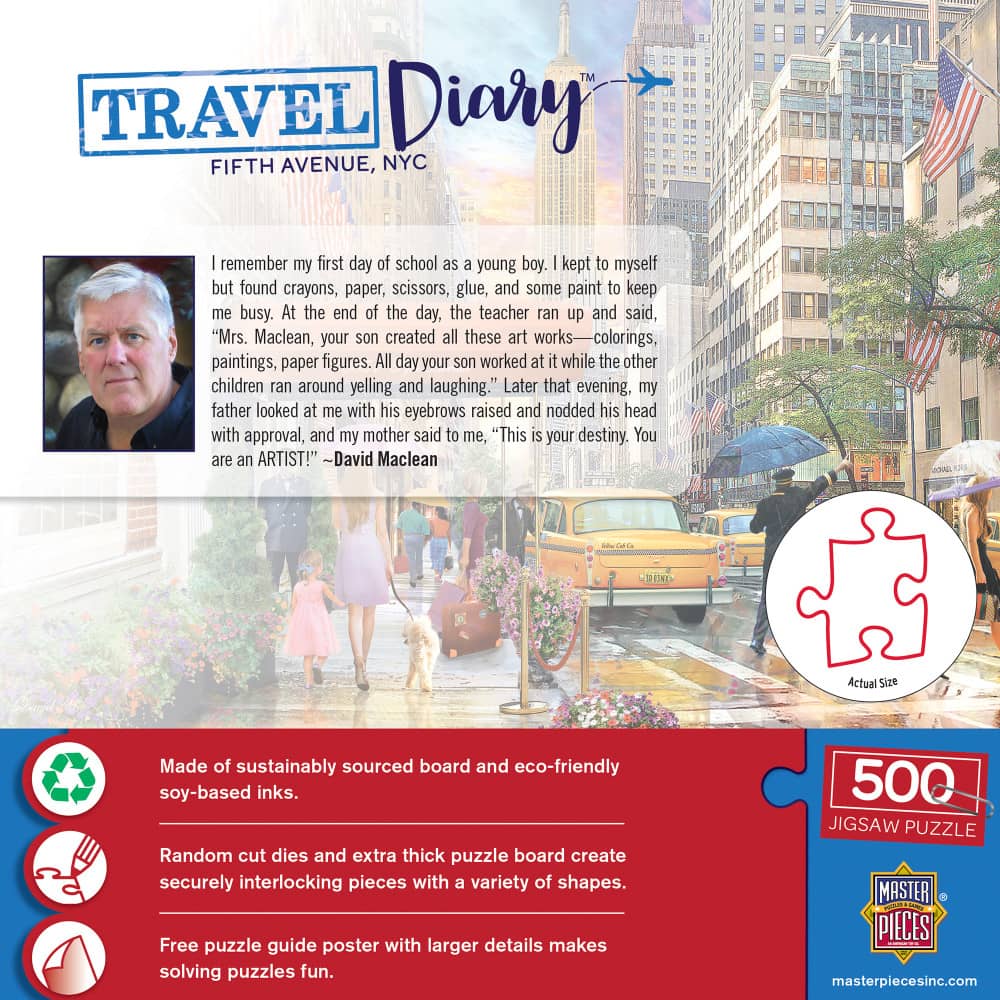 Travel Diary - Fifth Avenue, NYC 500 Piece Jigsaw Puzzle