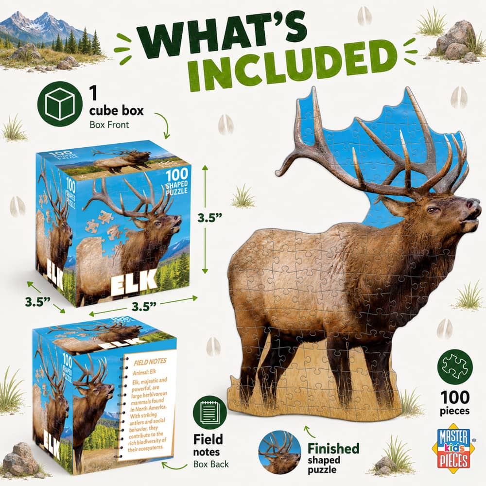 Elk 100 Piece Shaped Jigsaw Puzzle