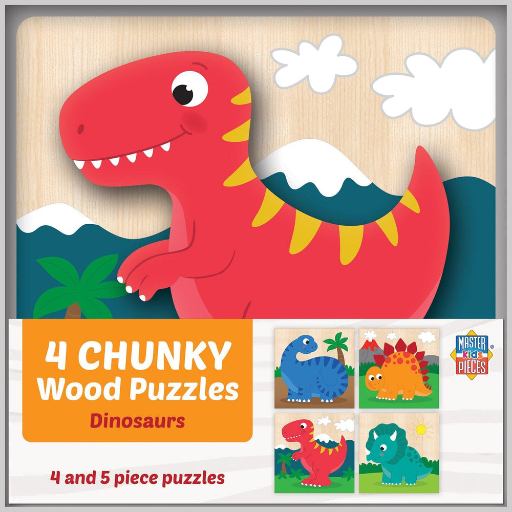 Dinosaurs Chunky Wood Puzzles - Kids 4 Pack (ONLINE ORDER ONLY)