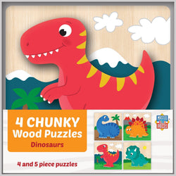 Dinosaurs Chunky Wood Puzzles - Kids 4 Pack (ONLINE ORDER ONLY)