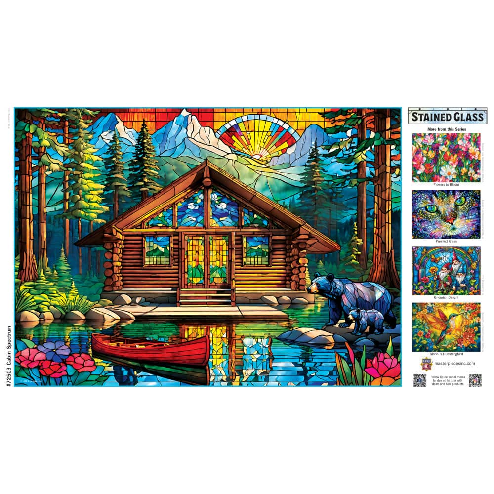 Stained Glass - Cabin Spectrum 1000 Piece Jigsaw Puzzle