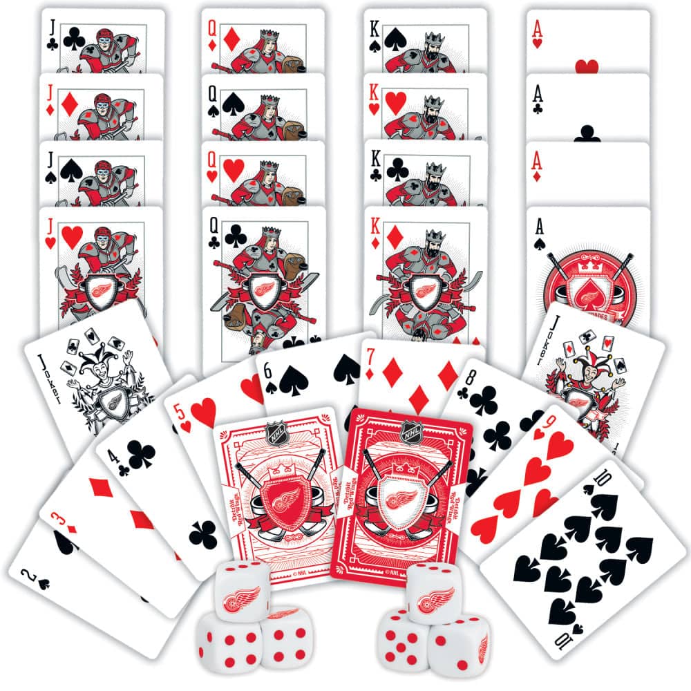 Detroit Red Wings - 2-Pack Playing Cards & Dice Set
