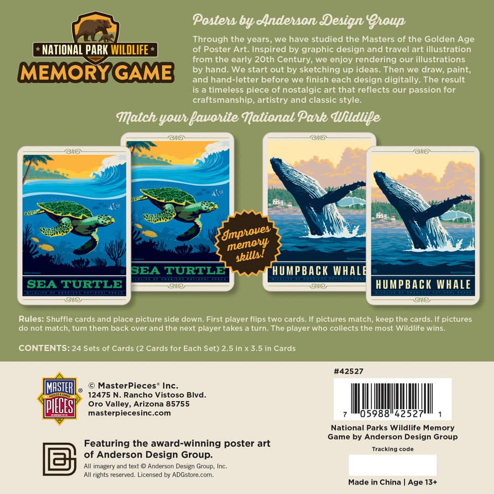 National Parks Wildlife Memory Game