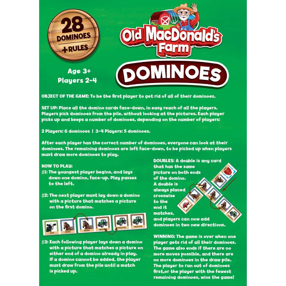 Old MacDonald's Farm Picture Dominoes