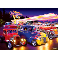 Cruisin' Route 66 - Friday Night Hot Rods 1000 Piece Jigsaw Puzzle (ONLINE ORDER ONLY)