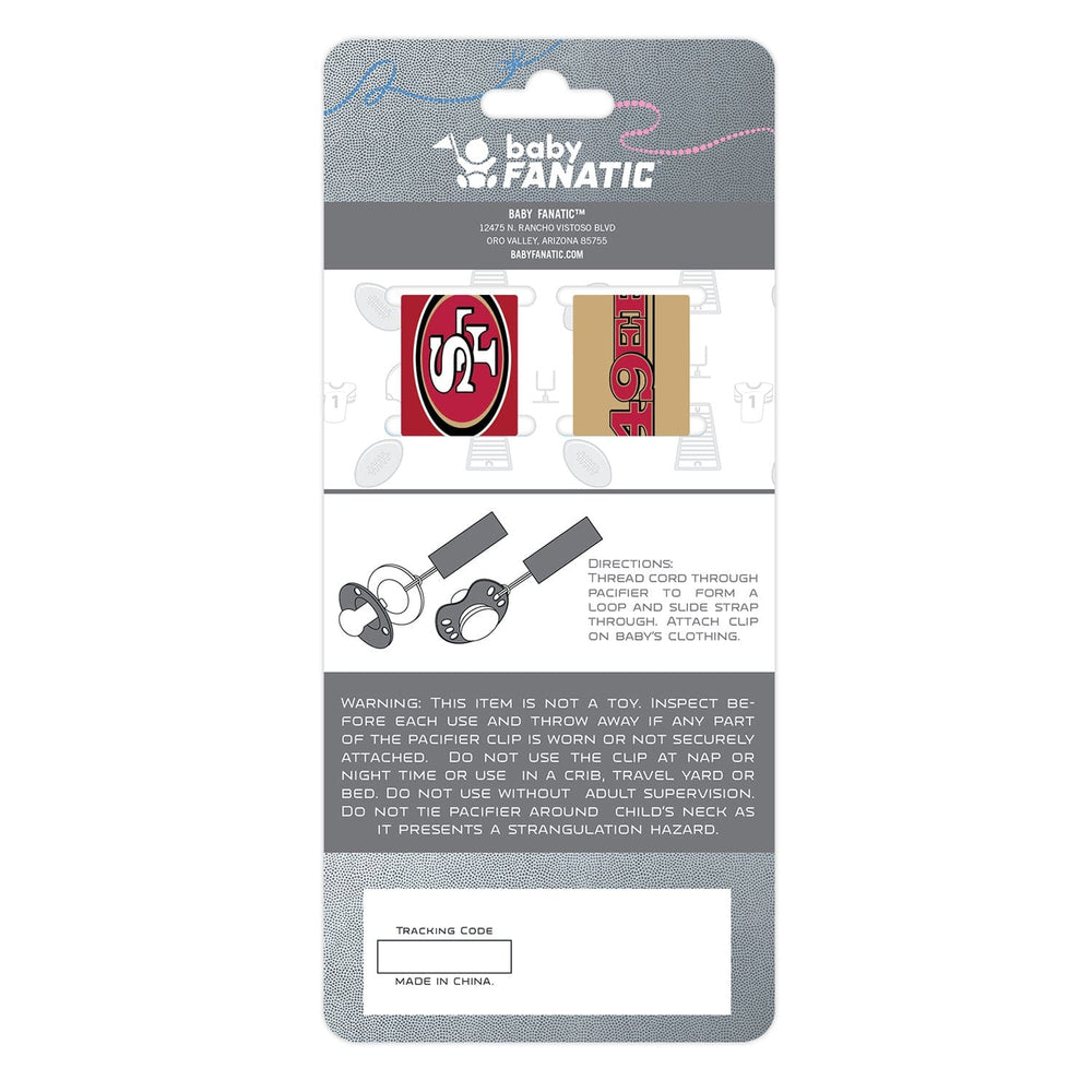 San Francisco 49ers - Pacifier Clip 2-Pack (ONLINE ORDER ONLY)
