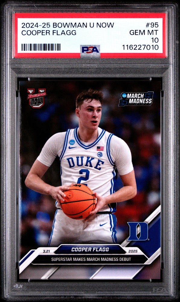 Graded 2024 Topps Bowman U Now Cooper Flagg #95 Rookie RC Basketball Card PSA 10 Gem Mint (ONLINE ORDER ONLY)