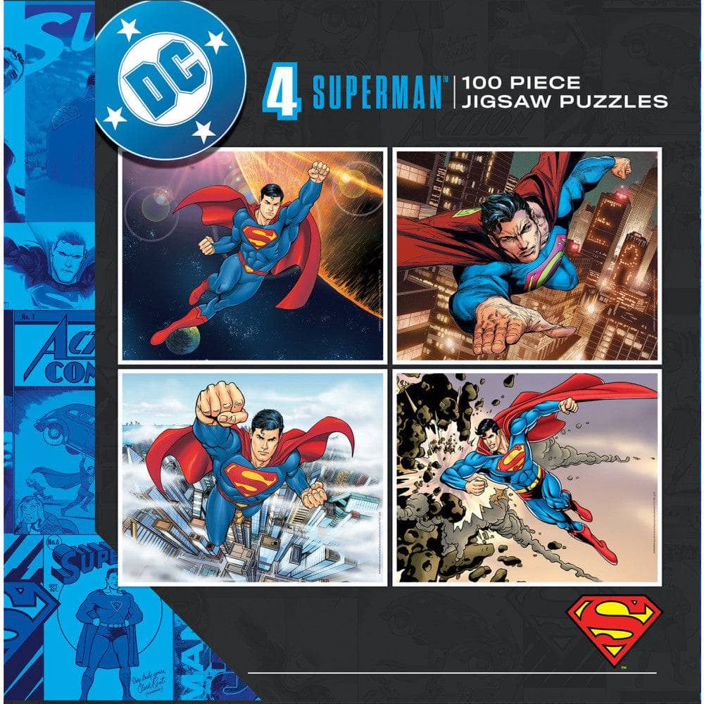 Superman 100 Piece Jigsaw Puzzles 4-Pack
