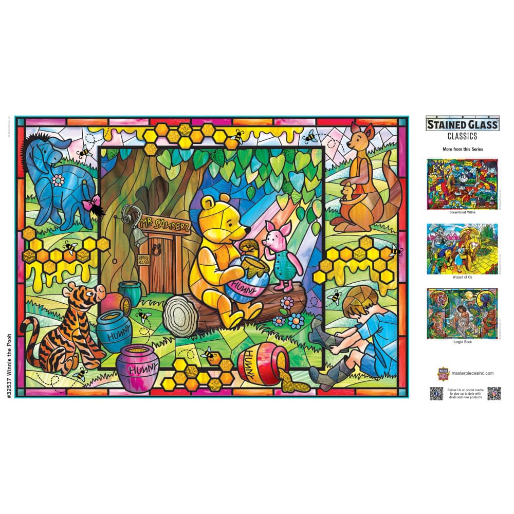 Stained Glass - Winnie the Pooh 500 Piece Jigsaw Puzzle