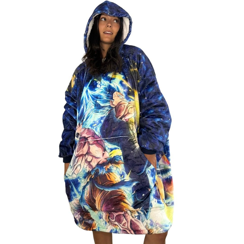 ltra Instinct Vegeta & Goku Wearable Blanket Hoodie for Kids & Adults (ONLINE ORDER ONLY)